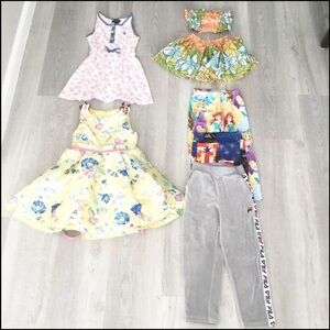 Lot Of Girls Clothes Polo Dress 4T Hawaiian Set Disney Leggings Dress Pants